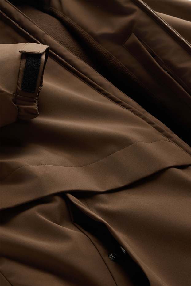 Herren - Jacke mit Kapuze - gefüttert - braun