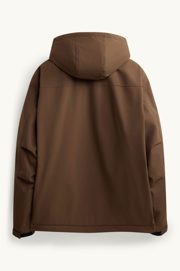 Herren - Jacke mit Kapuze - gefüttert - braun