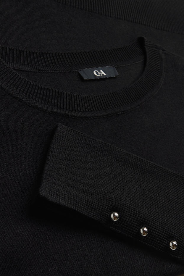 Damen - Feinstrick-Pullover - schwarz