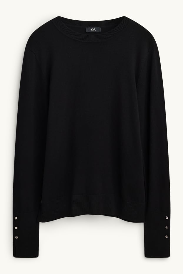 Damen - Feinstrick-Pullover - schwarz