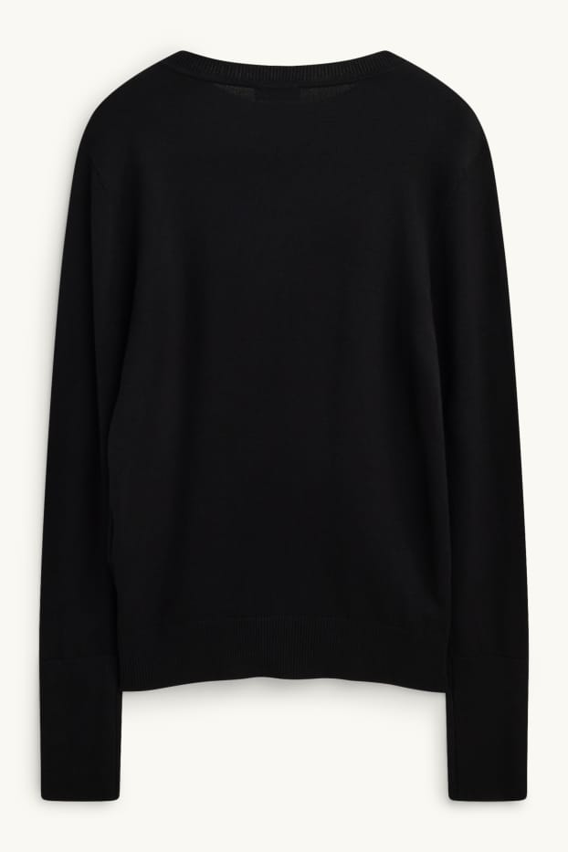 Damen - Feinstrick-Pullover - schwarz