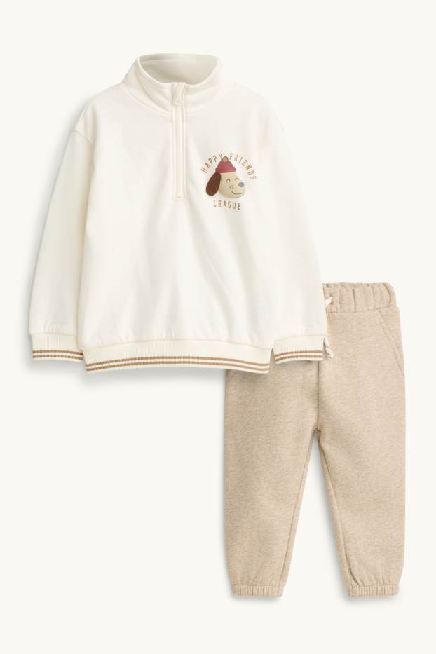 Miminka - chlapci - Pejsek - outfit pro miminka - 2dílný - bílá/béžová