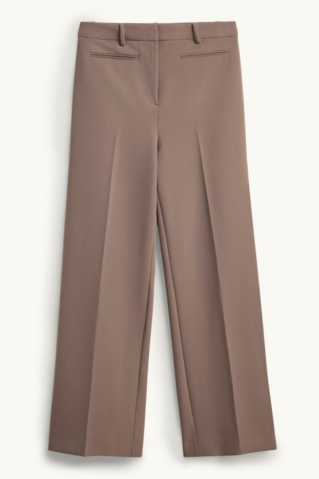 Dona - Pantalons de tela - high waist - wide leg - marró