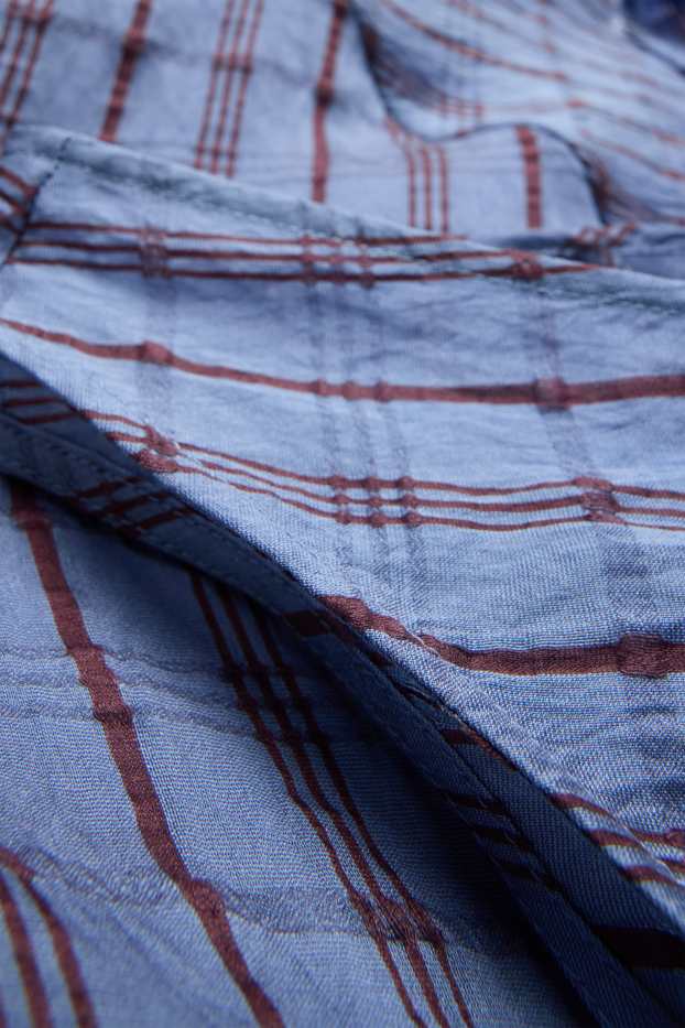 Femmes - Robe avec encolure en V - straight fit - viscose mélangée - rouge / bleu