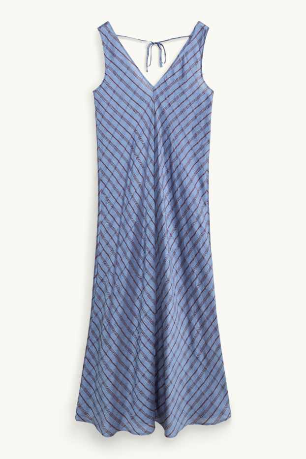 Femmes - Robe avec encolure en V - straight fit - viscose mélangée - rouge / bleu