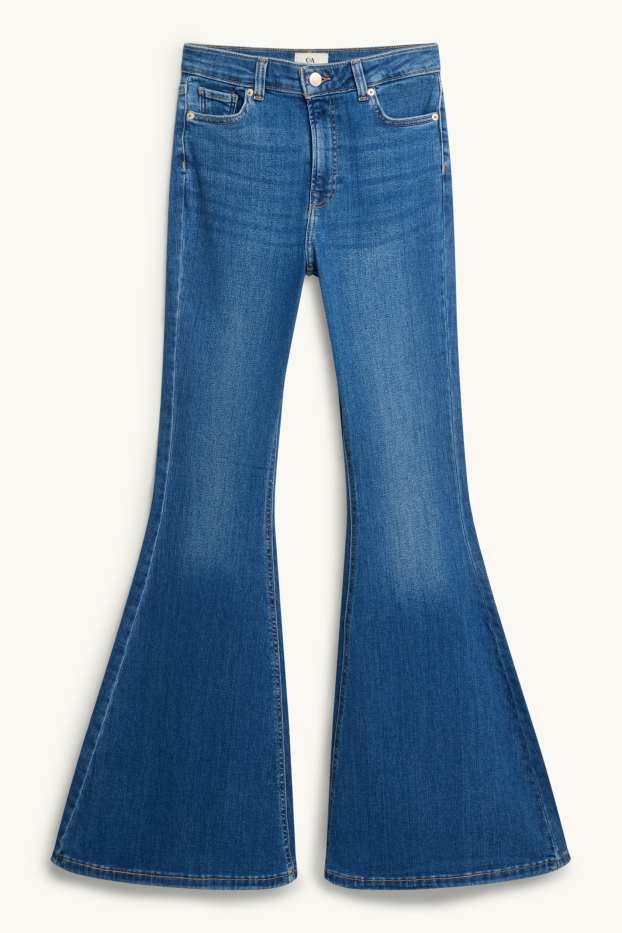 Damen - Flared Jeans - Mid Waist - jeansblau