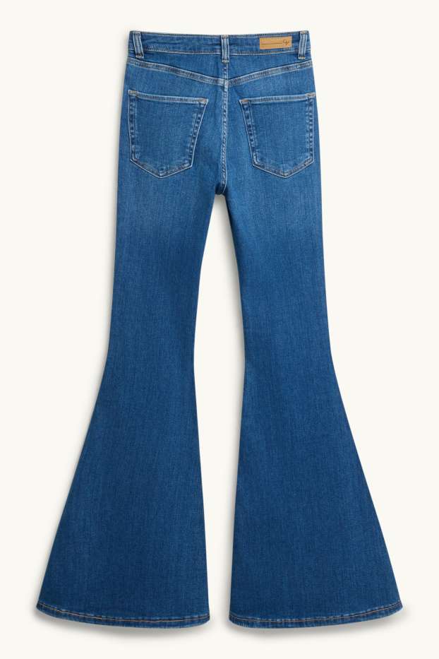 Damen - Flared Jeans - Mid Waist - jeansblau