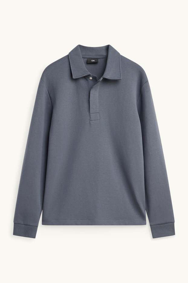 Hommes - Polo à manches longues - gris