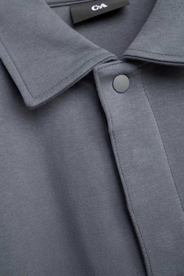 Hommes - Polo à manches longues - gris