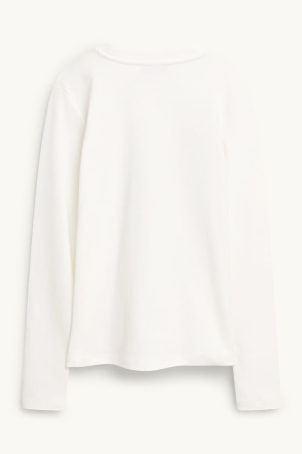 Dames - Longsleeve - regular fit - crèmekleurig