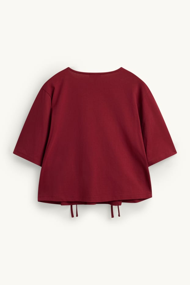 Femmes - T-shirt - relaxed fit - bordeaux