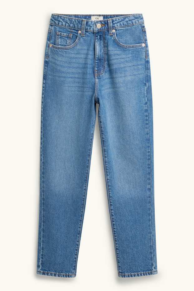 Dames - Mom jeans - high waist - jeansblauw