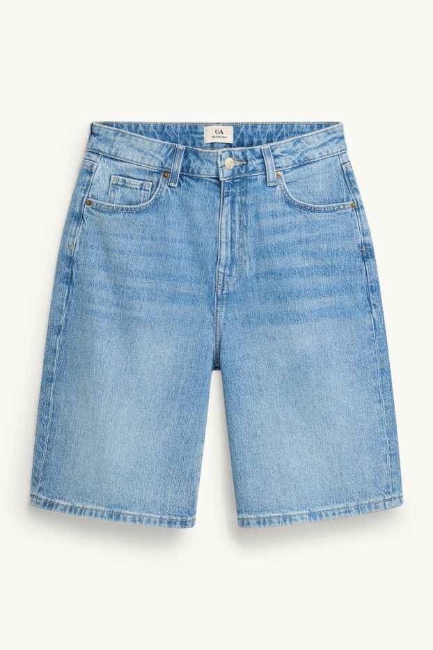 Dames - Jorts - high waist - jeansblauw