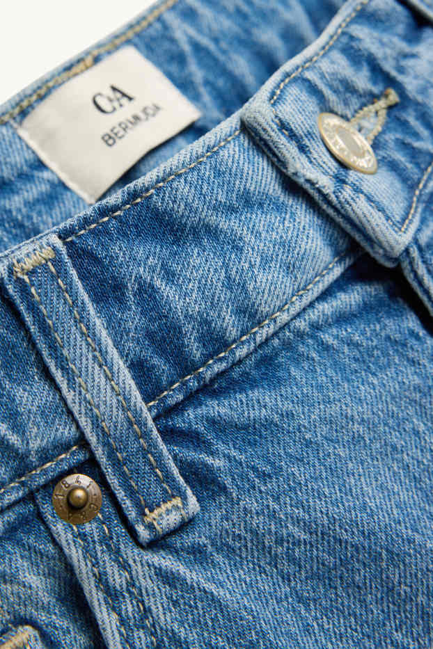 Dames - Jorts - high waist - jeansblauw