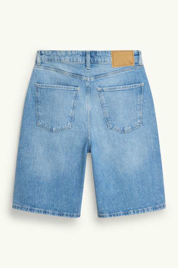 Dames - Jorts - high waist - jeansblauw