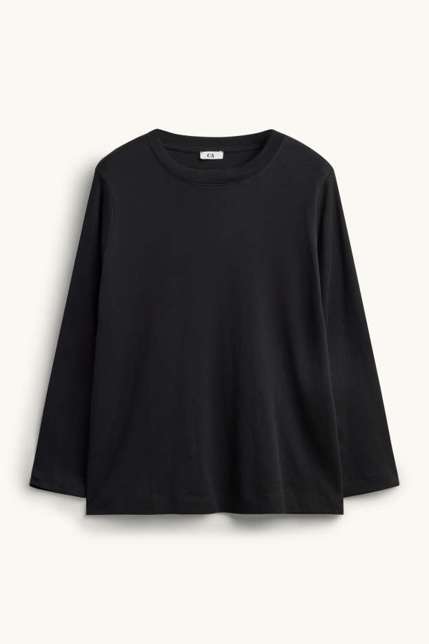 Women - Long sleeve top - regular fit - black