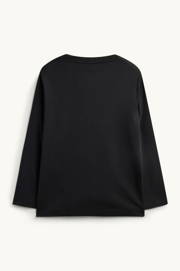 Women - Long sleeve top - regular fit - black
