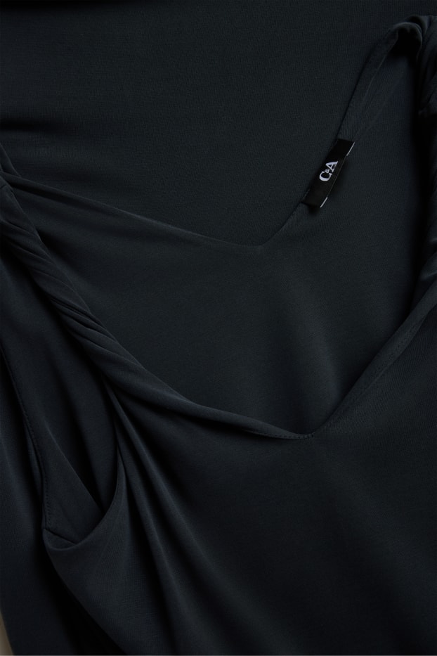 Femmes - Robe avec encolure en V - straight fit - noir