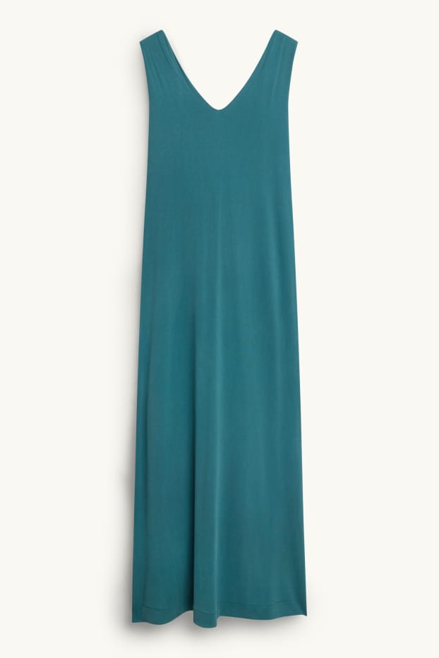 Femmes - Robe avec encolure en V - straight fit - turquoise foncé