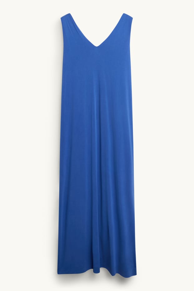 Femmes - Robe avec encolure en V - straight fit - bleu