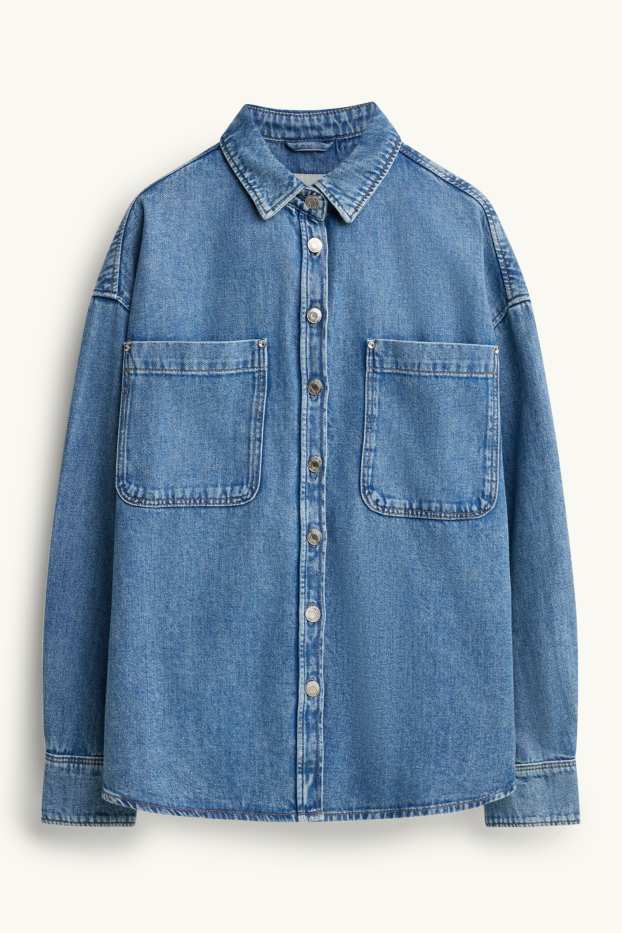 Women - Denim shirt blouse - blue denim