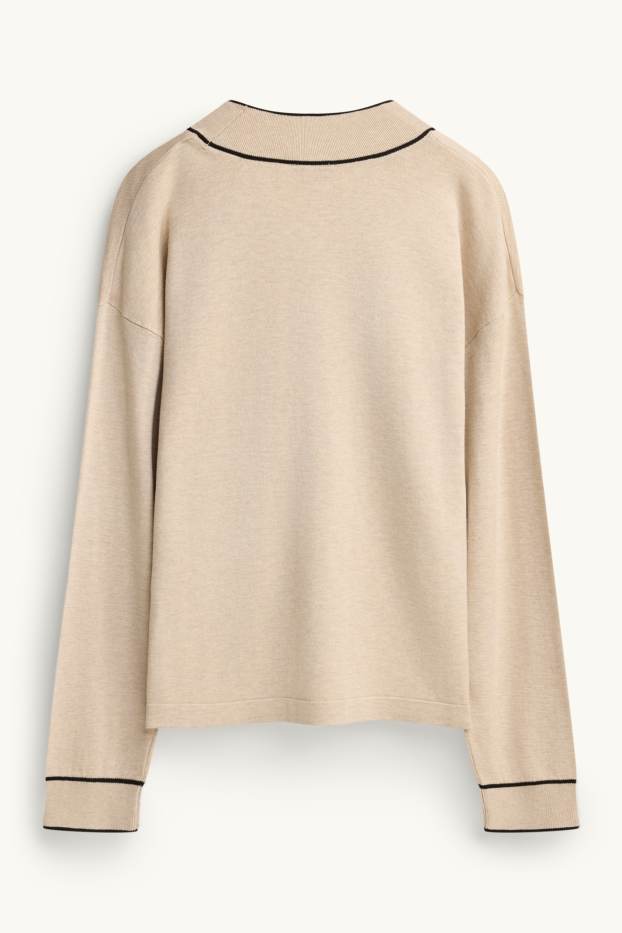 Dames - Gebreid vest - beige