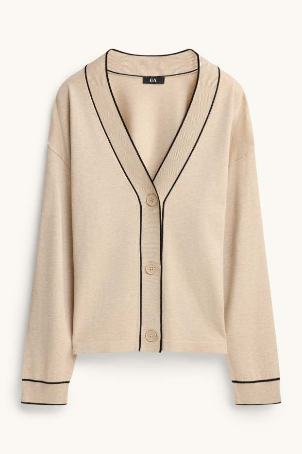Dames - Gebreid vest - beige