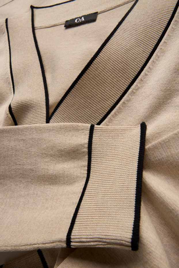 Dames - Gebreid vest - beige