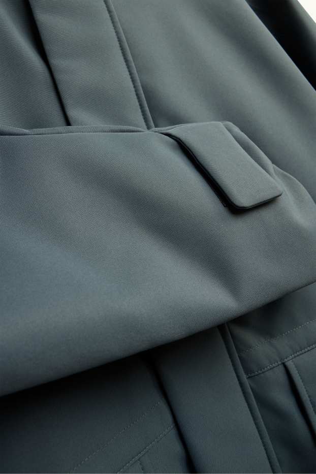 Hommes - Veste de sport avec capuche - doublée - imperméable - bleu pétrole