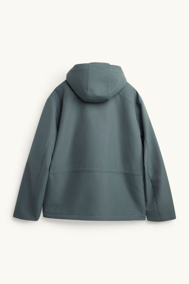Hommes - Veste de sport avec capuche - doublée - imperméable - bleu pétrole