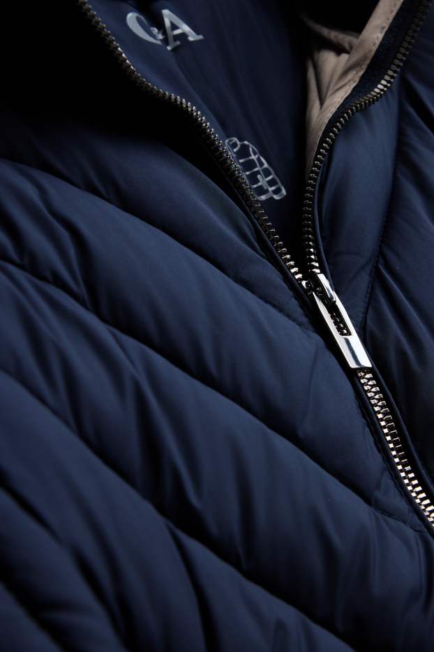 Donna - Giacca trapuntata con cappuccio - foderata - blu scuro
