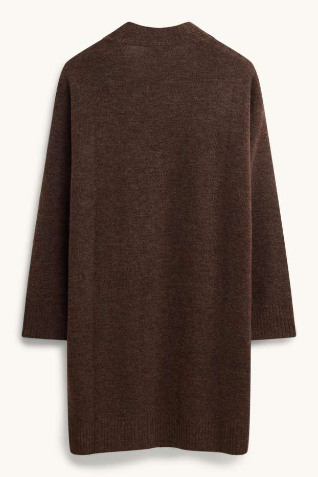 Femmes - Gilet long en maille - Cacao