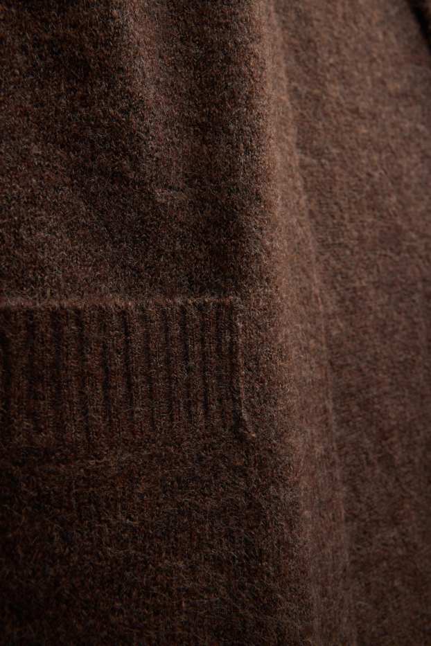 Femmes - Gilet long en maille - Cacao