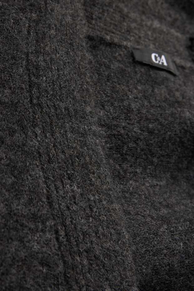 Women - Long cardigan - dark gray