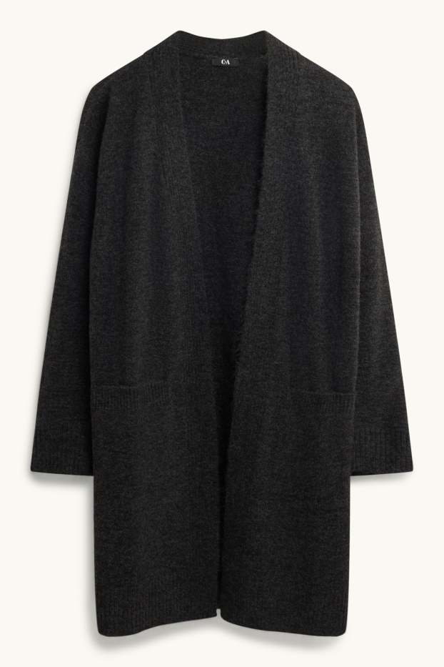 Women - Long cardigan - dark gray