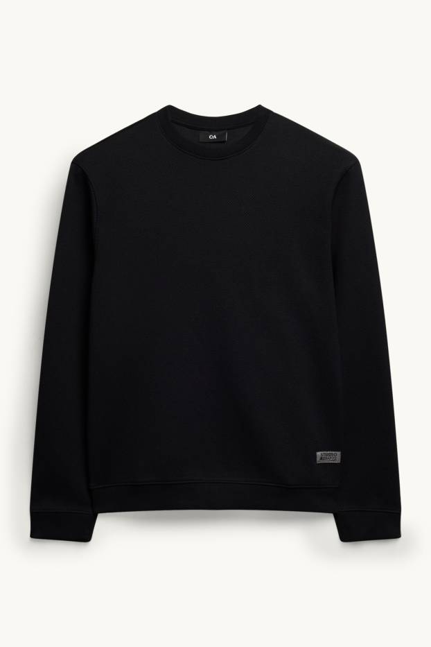 Hommes - Sweat - finition texturée - noir