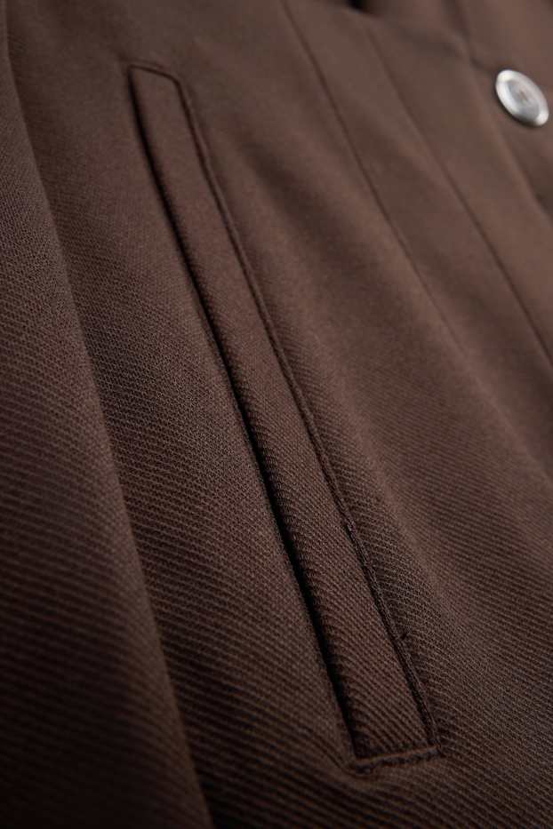 Dames - Korte pantalon - high waist - tapered fit - donkerbruin