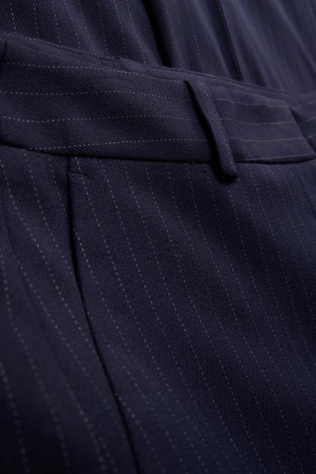 Donna - Pantaloni business - vita alta - gamba ampia - a righe - blu scuro