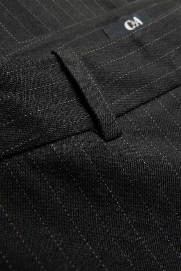Femmes - Pantalon de bureau - high waist - wide leg - à rayures - noir