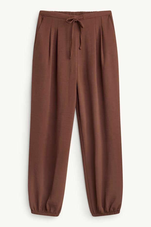 Damen - Haremshose - Mid Waist - Balloon Leg - braun