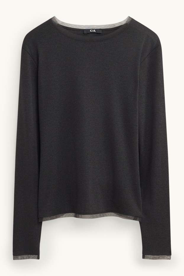 Dames - Longsleeve - antraciet