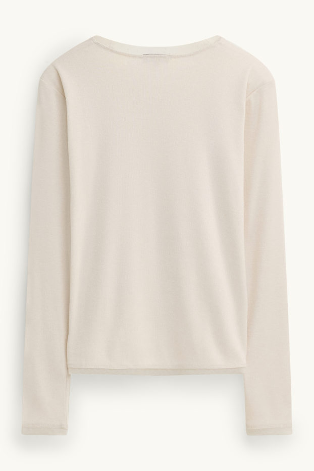 Dames - Longsleeve - crème wit