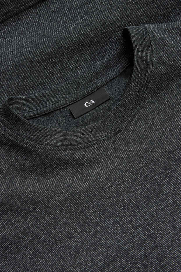 Bărbați - Tricou cu mânecă lungă - regular fit - gri închis melanj