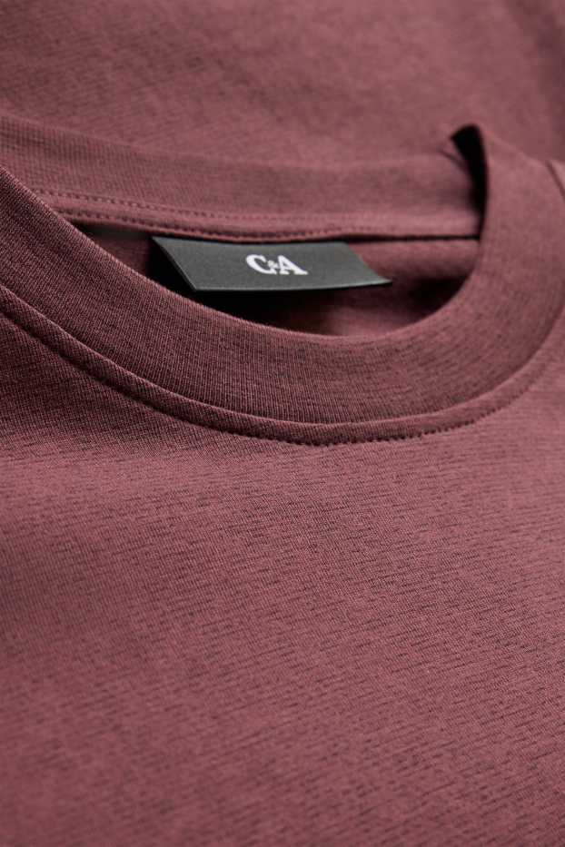 Pánské - Tričko s dlouhým rukávem - regular fit - bordeaux