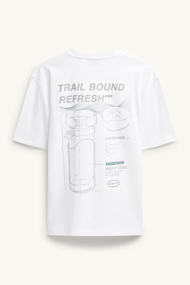 Bărbați - Tricou - relaxed fit - alb / gri