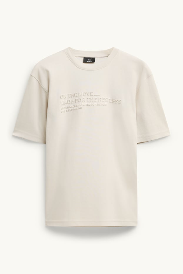 Uomo - T-shirt - relaxed fit - bianco crema