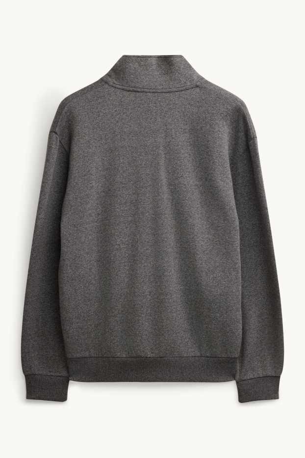 Herren - Strickjacke - dunkelgrau-melange