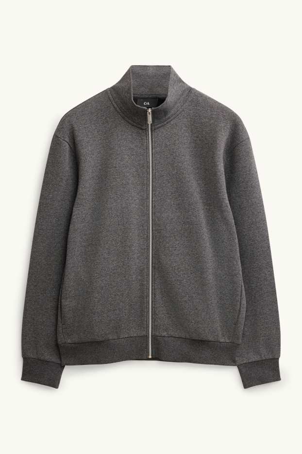 Herren - Strickjacke - dunkelgrau-melange