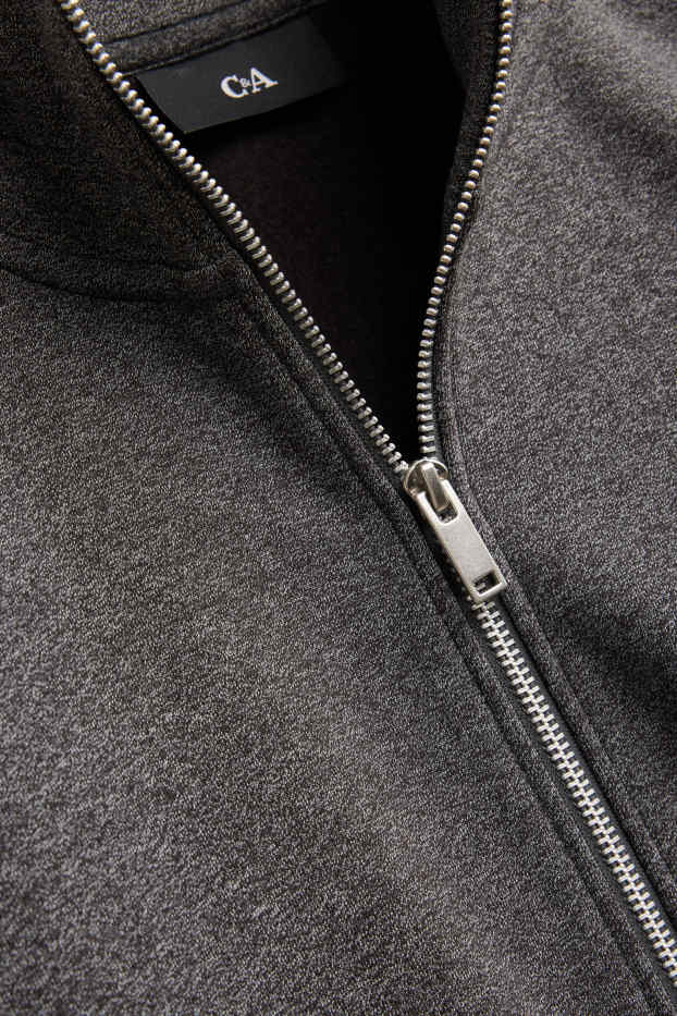 Herren - Strickjacke - dunkelgrau-melange