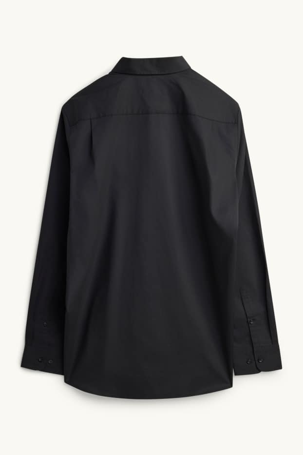 Uomo - Camicia - regular fit - collo all'italiana - nero